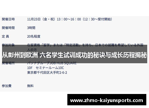从彭州到欧洲 六名学生试训成功的秘诀与成长历程揭秘 从彭州到欧洲 六名学生试训成功的秘诀与成长历程揭秘