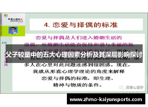 父子较量中的五大心理因素分析及其深层影响探讨